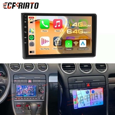 Apple Carplay Android 15 AutoRadio 4+64GB Navi RDS GPS BOSE für Audi A4 S4 B6 B7