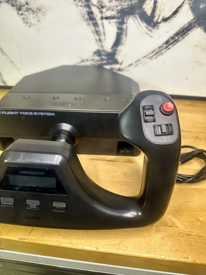 Logitech Saitek Pro Flight Yoke System w/ Foot Pedals & Throttle As Is For Parts - Image 4 of 4