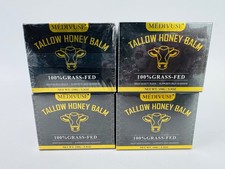 Tallow Honey Balm 100 Grass-Fed Beef Tallow for Skin w/ Organic Raw Honey 4PK