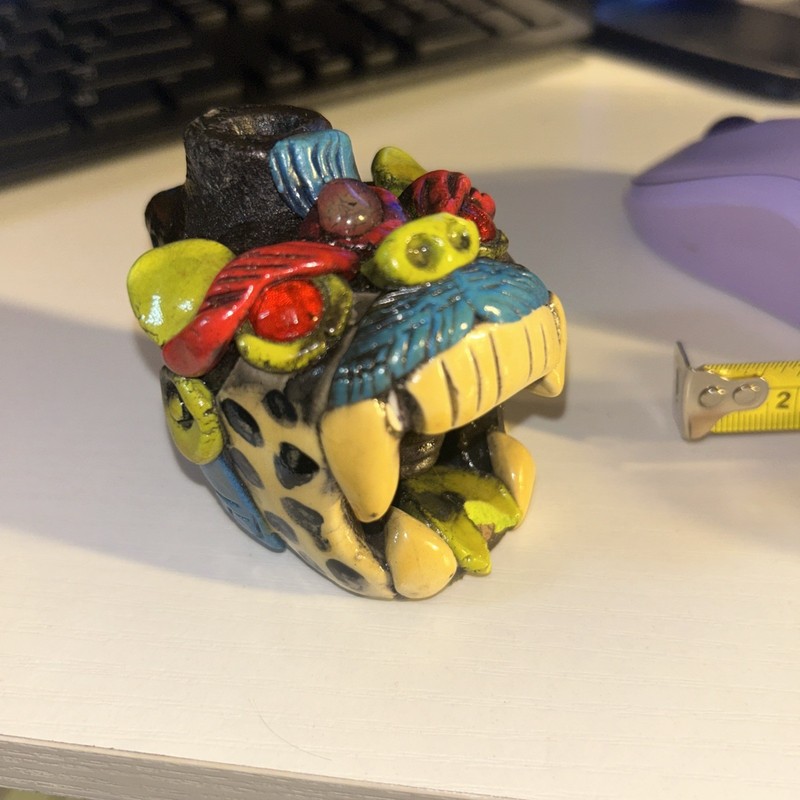 Creepy Aztec Death Whistle Loud - Jaguar - Broke But Works.