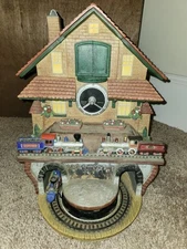 Bradford Exchange "Golden Spike" Train Cuckoo Clock *No Pendulum Included