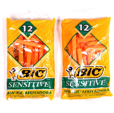 Lot Of 24 BIC SENSITIVE Men's Razors 2Pks, 12ct each = TOTAL 24 Shavers New