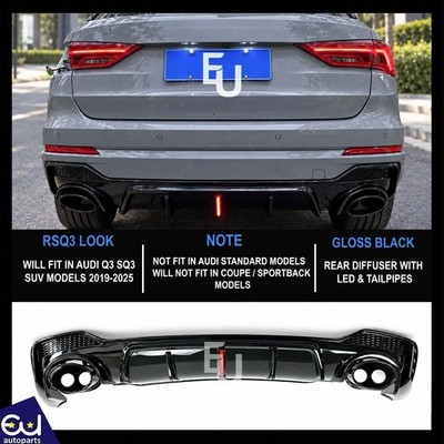 RSQ3 STYLE LED HECKSTOßSTANGE DIFFUSOR ENDROHRE FÜR AUDI Q3 SQ3 F3 SUV 2019-2025