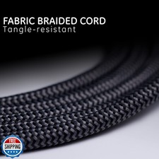 GE UltraPro 6 Outlet Surge Protector, 2 Ft Designer Braided Extension Cord, F...