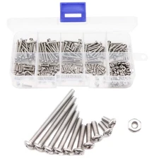 binifiMux 300pcs 2-56 Pan Phillips Machine Screws Hex Nuts Assortment Kit,5/3...