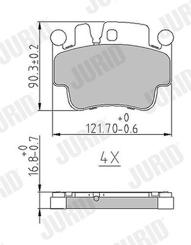 Jurid 573725J Bremsbelagsatz, Scheibenbremse FüR Porsche-image