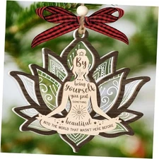 Yoga Ornament 2025-2 Layer Yoga Christmas Ornament - Gifts for Natural Wood