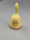 Fenton Burmese Custard glass bell with flowers