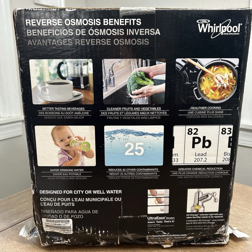 Whirlpool WHAROS5 UltraEase Reverse Osmosis Filtration System New Old Stock - Image 4 of 4