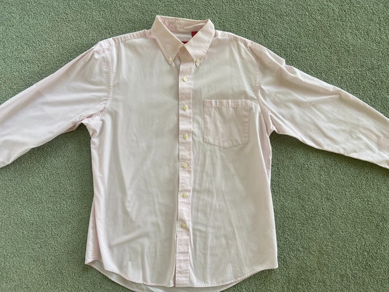 IZOD Men's Med Pink Button Up Pocket Long Sleeve Soft