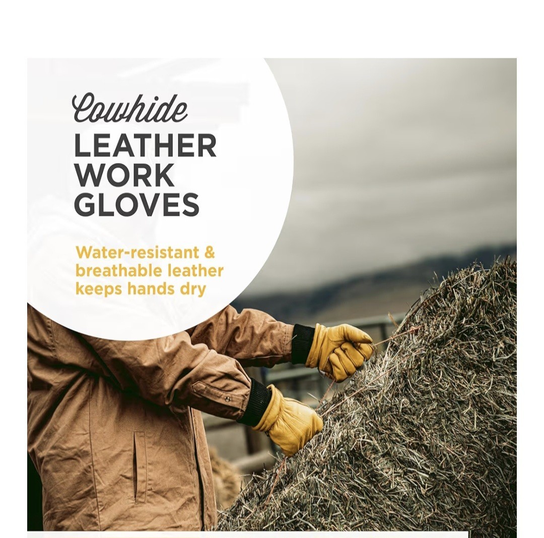 Wells Lamont Cold Weather Hydrahyde Thinsulate  Water Resistant Cowhide Gloves L