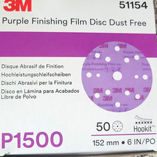 3M Purple Finishing Film Dust Free Sanding Disc P1500 152mm MPN 51154