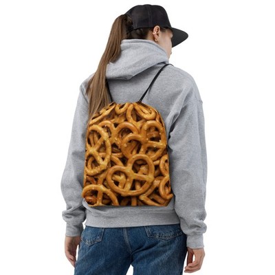 Drawstring Bag  Photo Design Unique Tote Gym School Bag pretzels