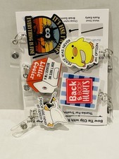 Set Of 5: Cute Silly Badge Reels Funny Nurse Badge Bow Tie Clip w/ Retractable