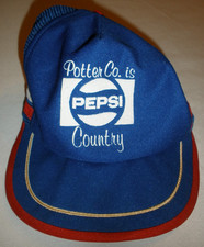 Vintage Pepsi Three Stripe Snapback Cap Hat Potter County is Pepsi Country PA