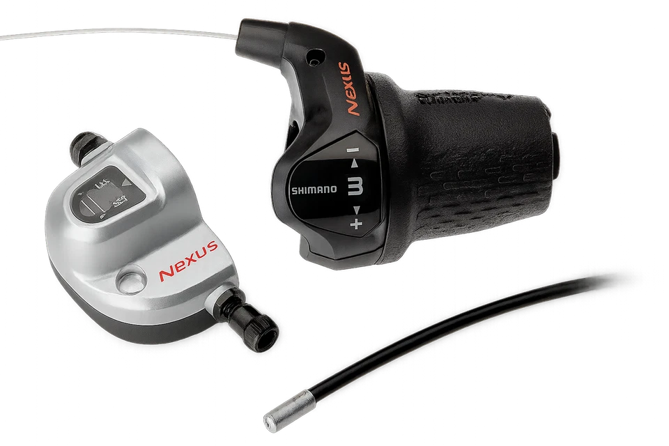 Drehgriffschalter 3 fach Shimano Nexus SL-3S42E mit Kabeln und Klickbox - Sch...