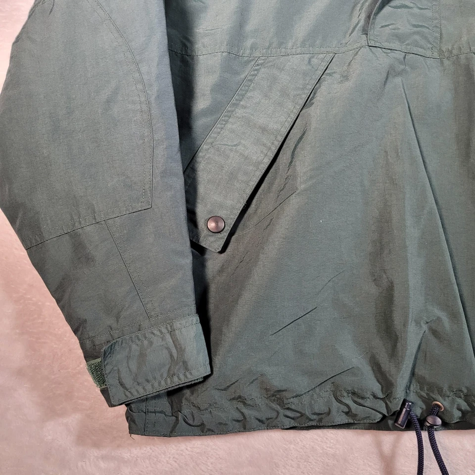 Vintage GAP Jacket Mens Medium Green Anorak Pullover Hooded Fleece Lined 90s - Image 4 of 4