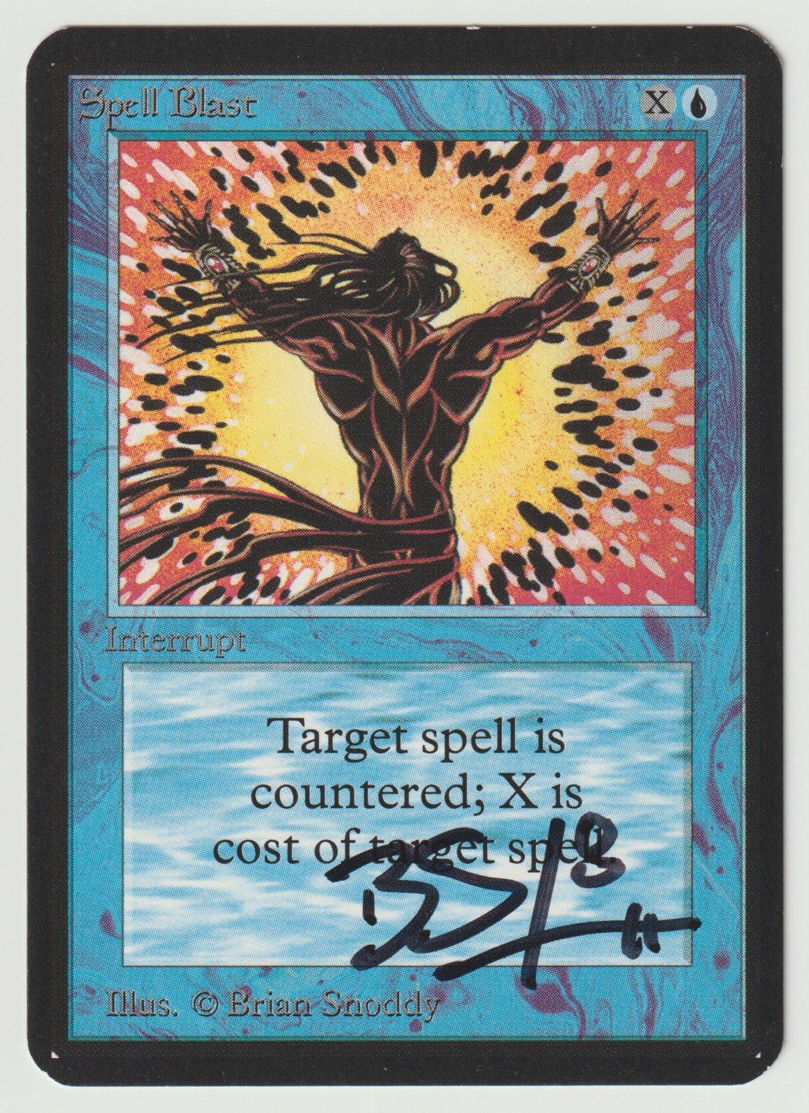 Signed Spell Blast NM Alpha Limited Edition Artist Brian Snoddy 1993 MTG Magic!