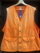 Filson Style 12 Faded Men's Hunting Vest Orange Size 44 Vintage USA Made Pockets
