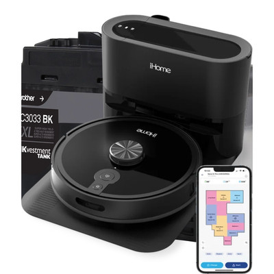 iHome iHRVS1PRO-3BLK AutoVac Nova S1 Pro Self Empty Robot Vacuum with LIDAR