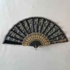 Vintage Plastic Lace Hand Fan Fold Up 1930-1940s Spain - Antique