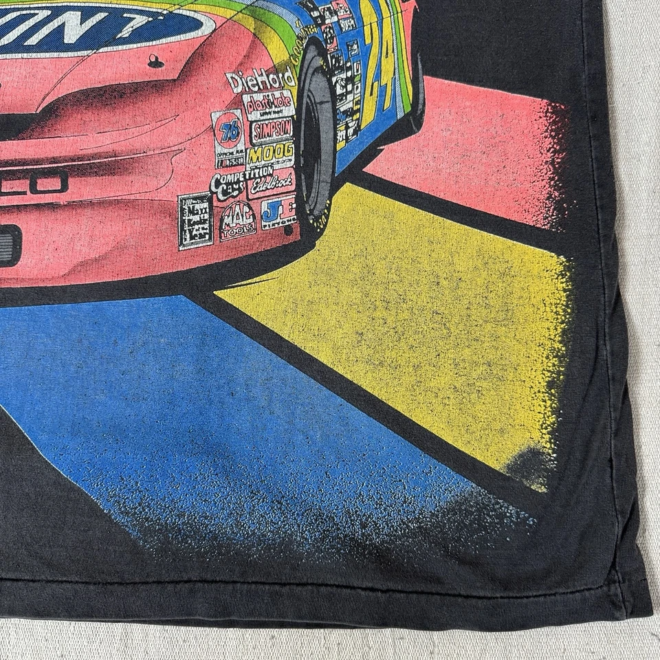 Camiseta NASCAR VINTAGE Jeff Gordon 1995 XL Smokin The Competition Negra AOP RARA Foto 3 de 4