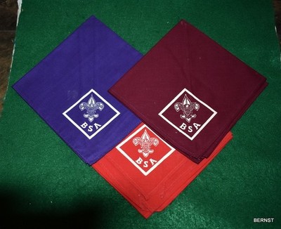 BOY SCOUT 3 TRIANGLE NECKERCHIEF LOT