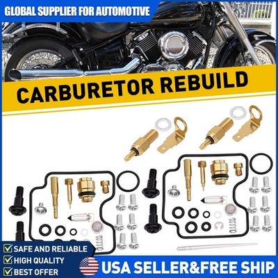 2PCS Carburetor Rebuild Kit For Yamaha V-STAR 1100 XVS1100 Carb O-Ring Heater
