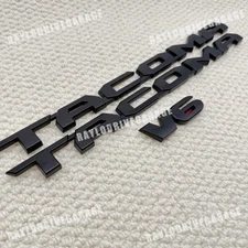 3PCS Matte Black Door Tacoma Rear V6 EMBLEM BADGE Fit For 2016-2022 2023 TACOMA