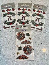 4 Sealed Packages - MRS. GROSSMAN'S. Stickers - Christmas Greens Holiday 1998
