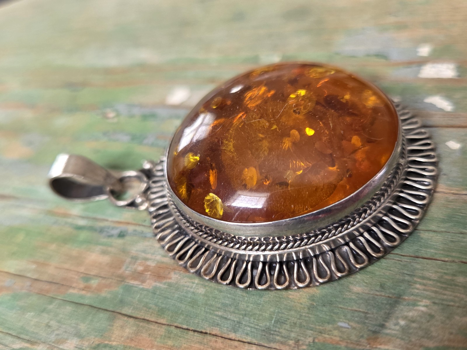 Sterling Silver Large STATEMENT Round Cabochon Su… - image 2