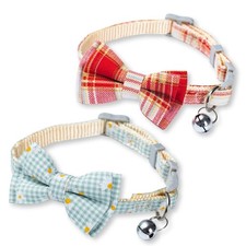 ODDA 2 PCS Cat Collar with Bell, Breakaway Cat Collar Adjustable Classic Plai...