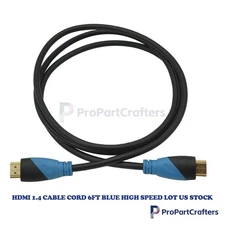 NEW HDMI 1.4 Cable Cord 6FT High Speed Lot Blue US Stock