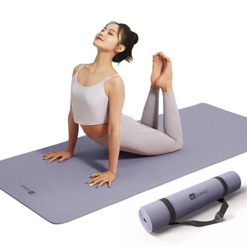 32" Extra Wide 7mm Yoga Mat with Strap for Men and Women