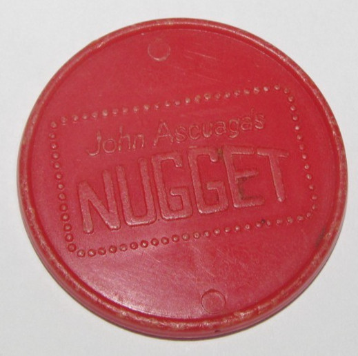 Vintage John Ascuaga’s Nugget Reno Nevada One Drink Casino Bar Cocktail Token