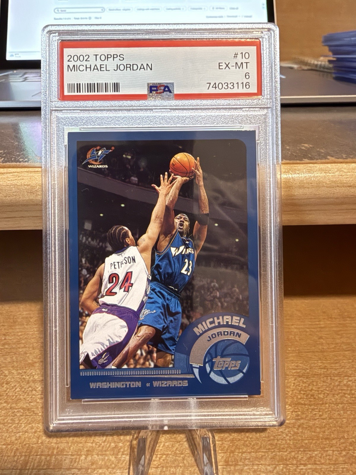 2002 Topps Basketball NBA Michael Jordan Washington Wizards Card #10 PSA 6