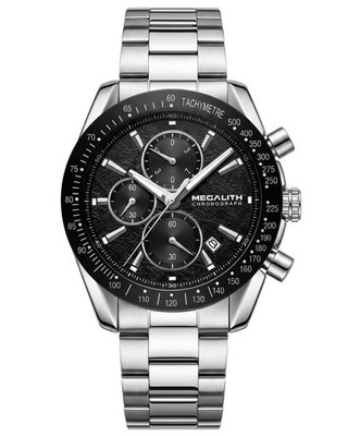 MEGALITH Chronograph Uhren für Herren Designer großes Zifferblatt Analog Quarz