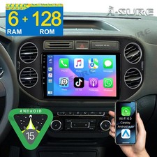 6+128GB Android 15 Autoradio Carplay Navi 8 Core Für VW Tiguan 5N Golf Plus