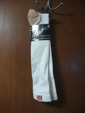 Vintage Ballston CoolMax Liner Sock White Heel Toe Tan Size LG Knee High