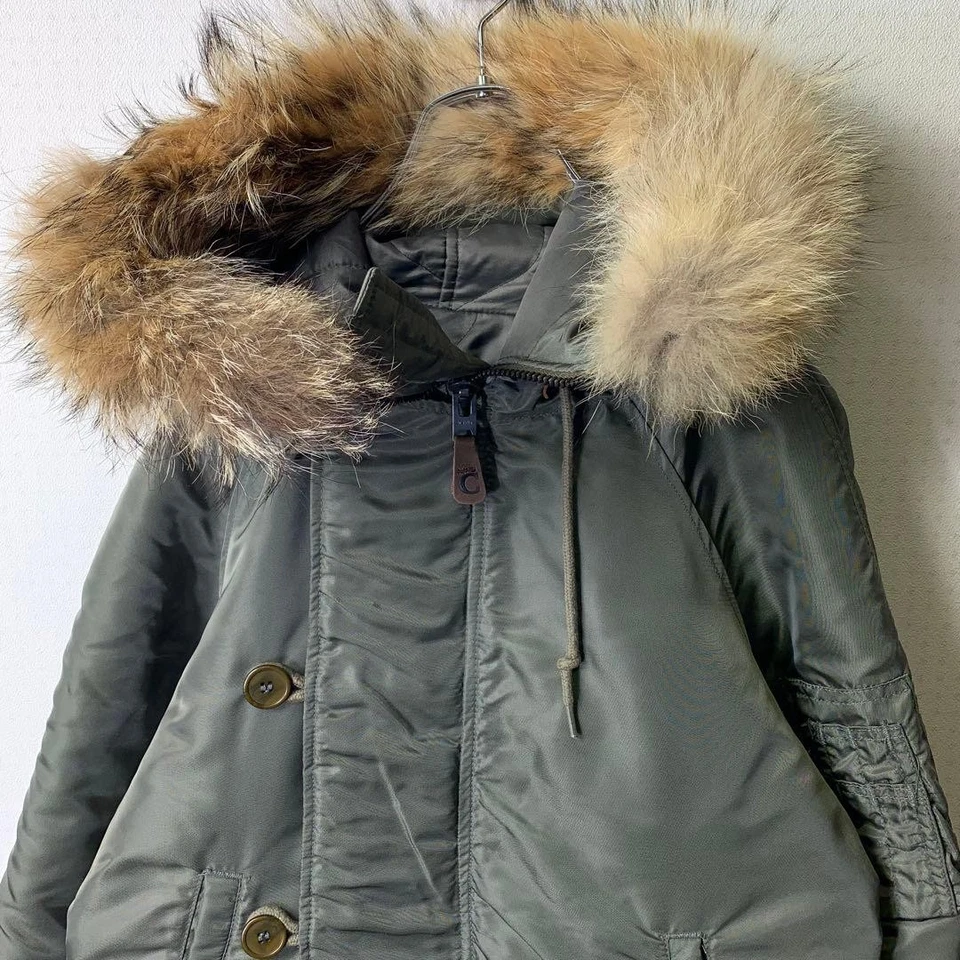 COCK PIT N-3B Flight Jacket M Khaki Insulated Leather - Image 3 of 4