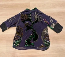 Citron Santa Mnica Dragon Velvet Button Down Size S