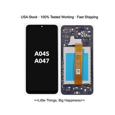 100% For Samsung Galaxy A04s A047F SM-A047F/DS LCD Screen Touch Digitizer Frame