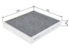 Bosch Innenraumfilter Aktivkohle 254Mm für Audi A1 Skoda Fabia II Kombi Rapid