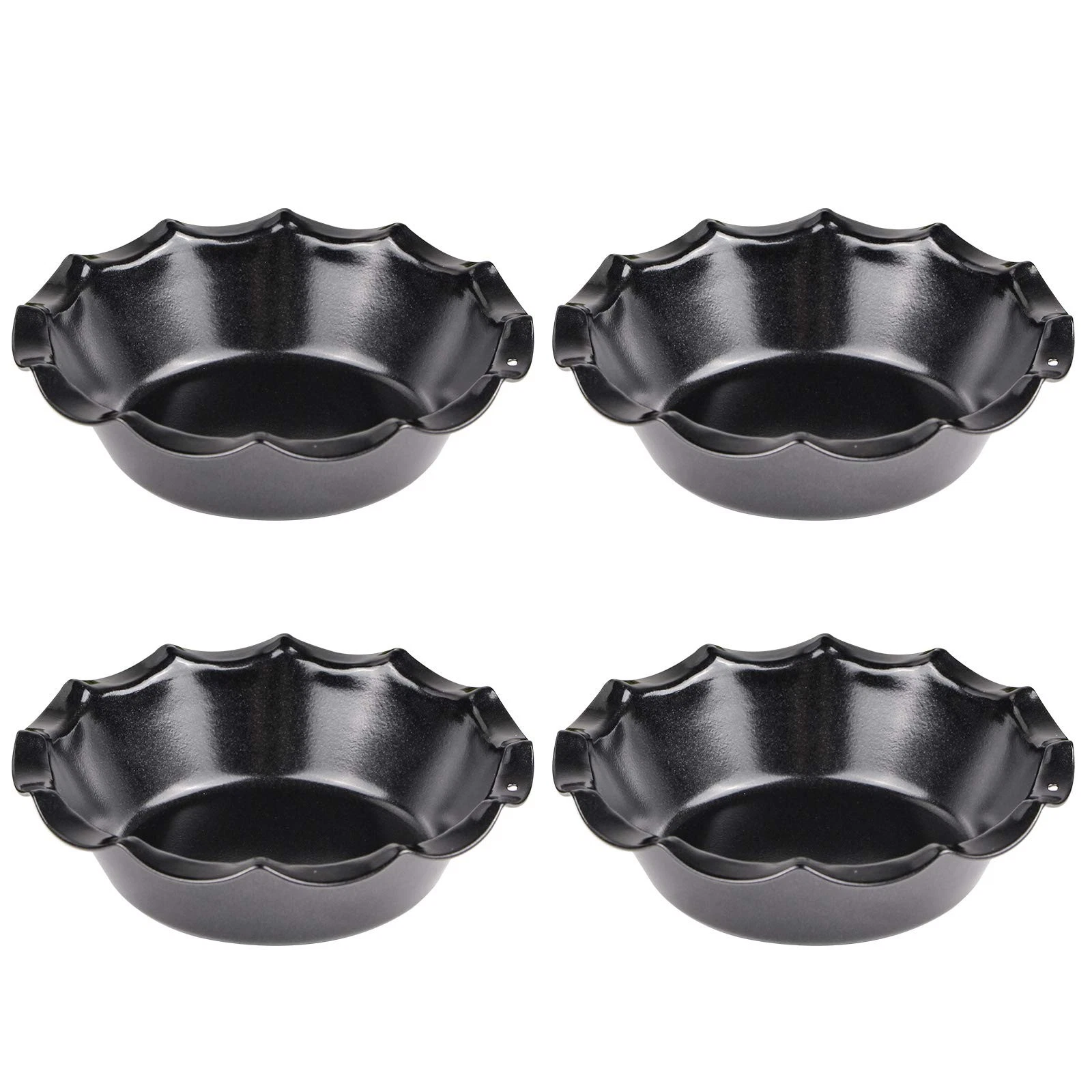 Webake Mini Pie Pan Set of 4, Nonstick 5 Inch Plate 5" Pan, Silver