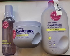 eos Vanilla Cashmere Bundle - Body Wash, Body Mist, Whipped Body Butter