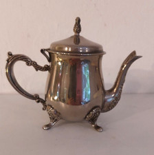 versilbertes Teek&auml;nnchen Kaffeek&auml;nnchen Vintage retro antik alt 13 cm hoch 16 cm