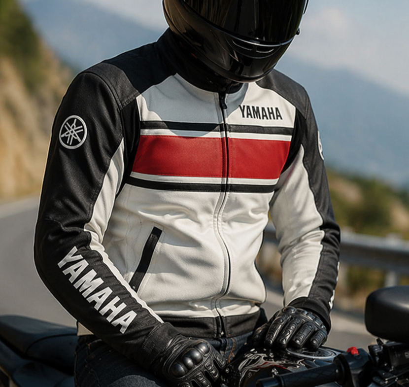 New YAMAHA Moto Racing Leather Jacket Genuine CE Armor Riding