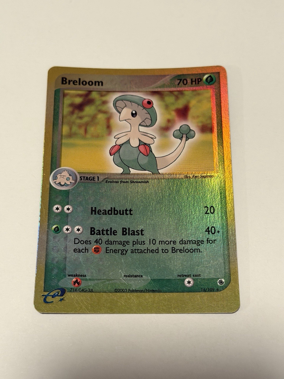 Pokemon Breloom 16/109 EX Ruby & Sapphire Rare Card EX Mint/Near Mint