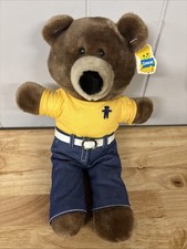 Dakin Nature Babies 31-0832 Bear Plush Stuffed Animal Toy Blue Jean Shirt Korea