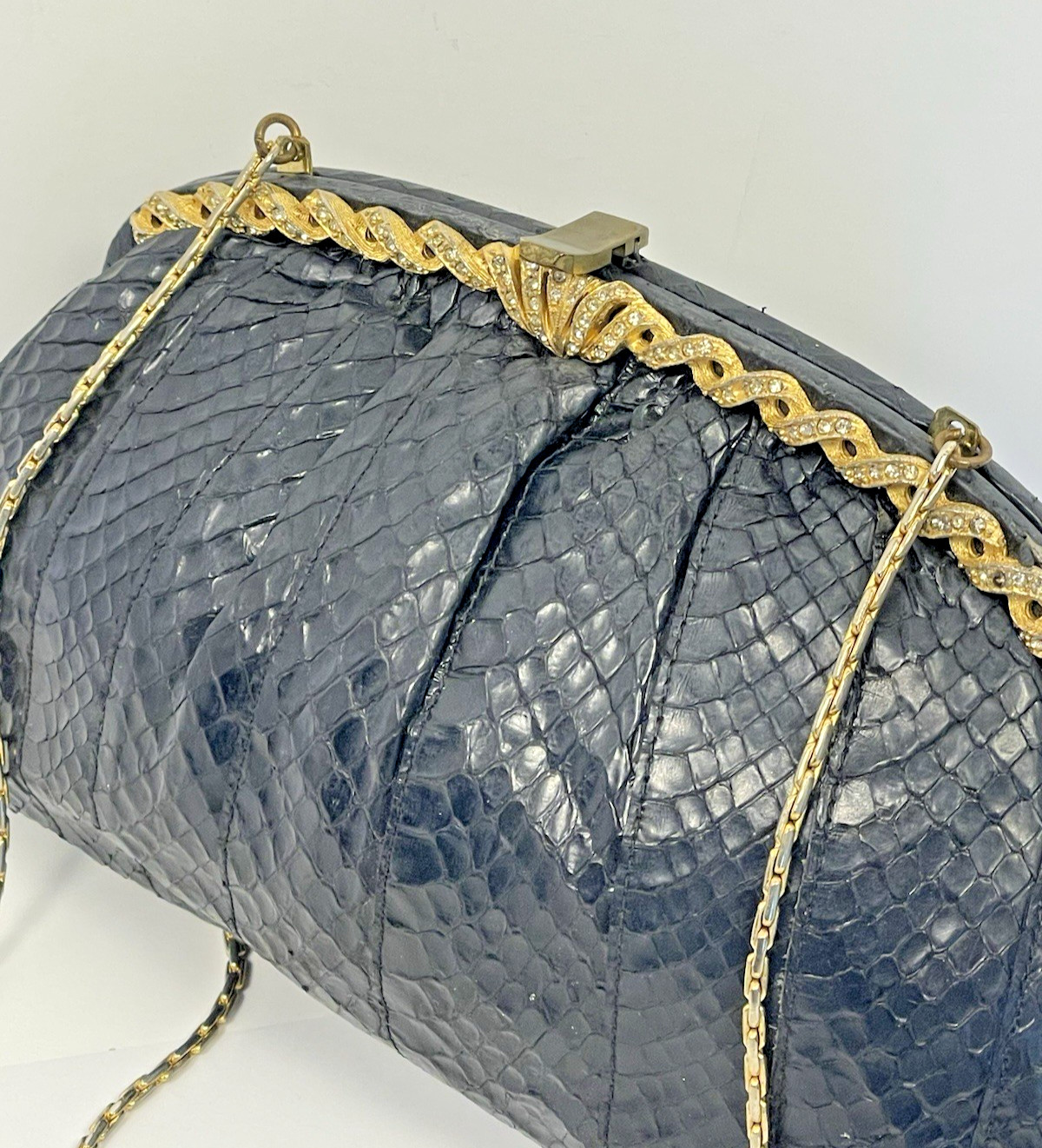 Neiman Marcus Morris Moskowitz Python Rhinestone … - image 4